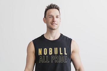 Men's Nobull Sleeveless Crew (PRIDE) Hoodie Black | SG U2514Z